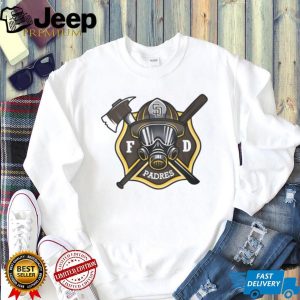 San Diego Padres Fire Department FD Logo Baseball Fans First Responders White T Shirt