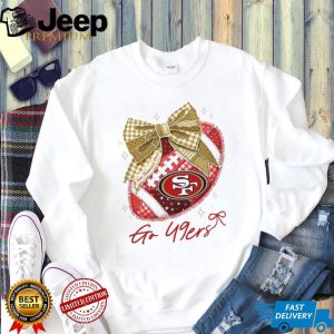 San Francisco 49ers Go 49ers Football Coquette Ribbon T Shirt