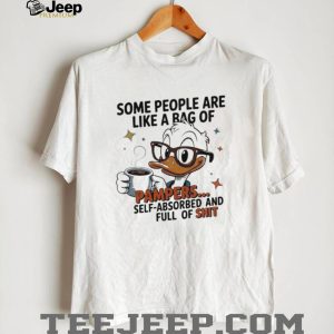 Sarcastic Cartoon Duck Drinking Coffee Self Absorbed Funny T Shirt
