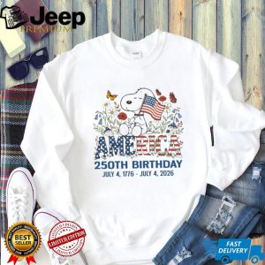 Snoopy America 250th Birthday July 4 1776 2026 Patriotic US Semiquincentennial T Shirt