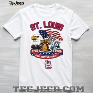 St. Louis Cardinals 250th Anniversary 1776 2026 Custom Baseball Jersey T Shirt St. Louis Cardinals 250th Anniversary 1776 2026 Custom Baseball Jersey T Shirt