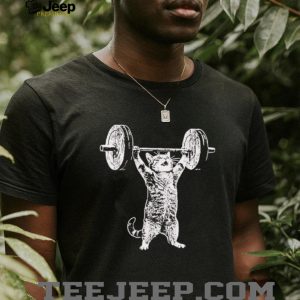 Strong Cat Weightlifting Funny Gym Workout Kitty Vintage Fitness Lover Unisex Men T Shirt
