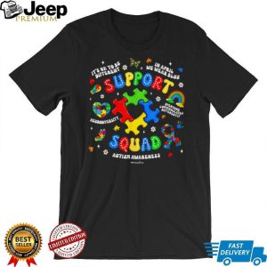 Support Squad Autism Awareness Colorful Puzzle Piece Team Graphic T Shirt Support Squad Autism Awareness Colorful Puzzle Piece Team Graphic T Shirt