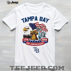 Tampa Bay Rays 250th Anniversary 1776 2026 Custom Baseball Jersey T Shirt Patriotic Liberty Bell & Eagle Design Tampa Bay Rays 250th Anniversary 1776 2026 Custom Baseball Jersey T Shirt Patriotic Liberty Bell & Eagle Design