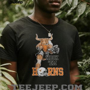 Texas Longhorns Hook 'Em Horns Football Mascot Action Graphic T Shirt