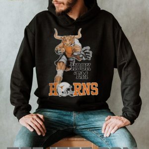 Texas Longhorns Hook 'Em Horns Football Mascot Action Graphic T Shirt