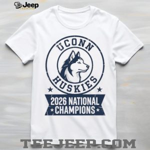 UConn Huskies 2026 National Champions Minimalist Profile White T Shirt UConn Huskies 2026 National Champions Minimalist Profile White T Shirt