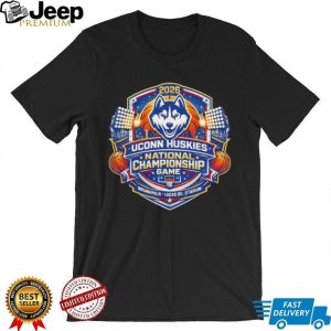 UConn Huskies 2026 National Championship Game Indianapolis Stadium Black T Shirt UConn Huskies 2026 National Championship Game Indianapolis Stadium Black T Shirt