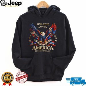 US America 250th Anniversary Independence Day 1776 2026 Bald Eagle Flag Retro T Shirt