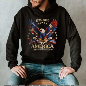 US America 250th Anniversary Independence Day 1776 2026 Bald Eagle Flag Retro T Shirt