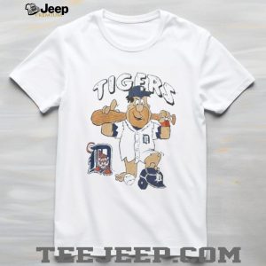 Vintage Detroit Tigers Barney Rubble Flintstones Baseball Graphic T Shirt Vintage Detroit Tigers Barney Rubble Flintstones Baseball Graphic T Shirt