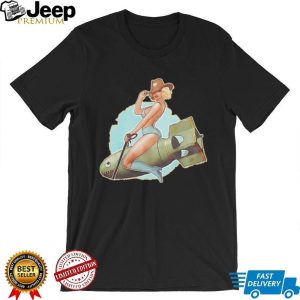 Vintage Pinup Girl Riding Bomb Nose Art Illustration T Shirt Vintage Pinup Girl Riding Bomb Nose Art Illustration T Shirt