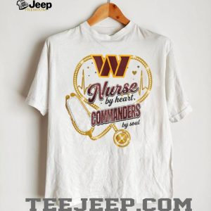 Washington Commanders Nurse By Heart Soul Medical Bow Graphic T Shirt Washington Commanders Nurse By Heart Soul Medical Bow Graphic T Shirt