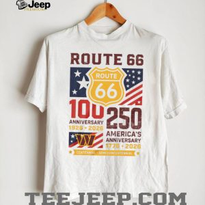 Washington Commanders Route 66 100th Anniversary America 250th Celebration T Shirt Washington Commanders Route 66 100th Anniversary America 250th Celebration T Shirt