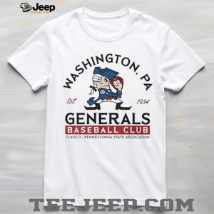 Washington PA Generals Baseball Club Retro Sports T Shirt Washington PA Generals Baseball Club Retro Sports T Shirt