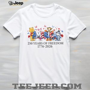 Winnie the Pooh America 250 Years of Freedom 1776 2026 Patriotic T Shirt Design Winnie the Pooh America 250 Years of Freedom 1776 2026 Patriotic T Shirt Design