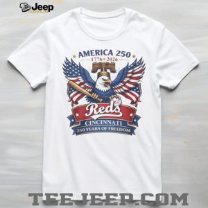 America 250 Cincinnati Reds 1776 2026 Freedom Anniversary Baseball T Shirt