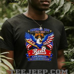 America 250 Cincinnati Reds Baseball Eagle Patriot T Shirt