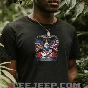 America 250 Years Of Freedom Cincinnati Reds Baseball Eagle Liberty Bell T Shirt