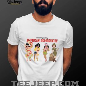 American Bombshells Pin Up Girl Style Retro Illustration T Shirt