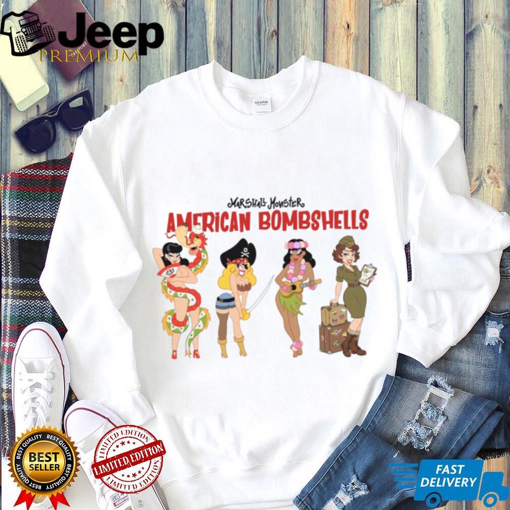American Bombshells Pin Up Girl Style Retro Illustration T Shirt American Bombshells Pin Up Girl Style Retro Illustration T Shirt