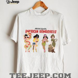 American Bombshells Pin Up Girl Style Retro Illustration T Shirt