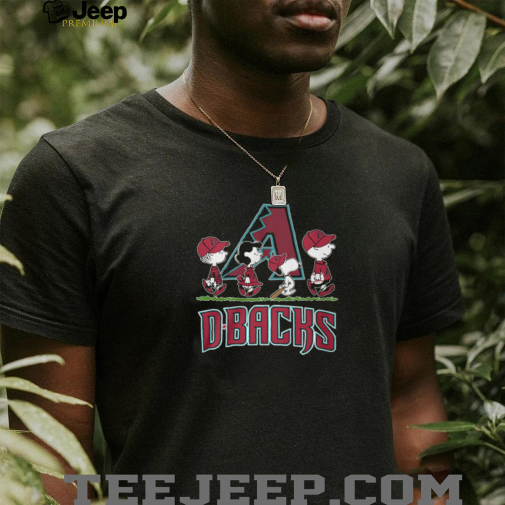Arizona Diamondbacks Peanuts Snoopy Charlie Brown Lucy Walking Red Black Teal Baseball T Shirt Arizona Diamondbacks Peanuts Snoopy Charlie Brown Lucy Walking Red Black Teal Baseball T Shirt