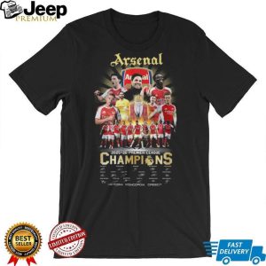 Arsenal 2025 26 Premier League Champions Signature T Shirt
