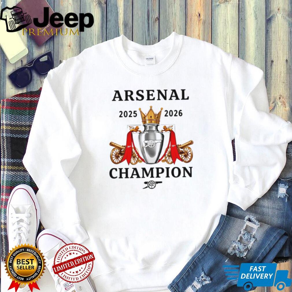 Arsenal FC Premier League 2026 Champions Trophy T Shirt Arsenal FC Premier League 2026 Champions Trophy T Shirt