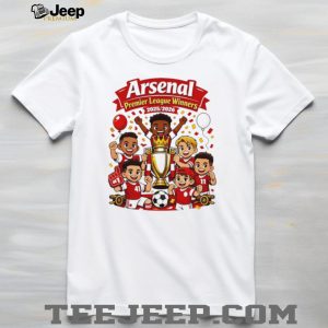 Arsenal Kids Cartoon Premier League Winners 2026 T Shirt