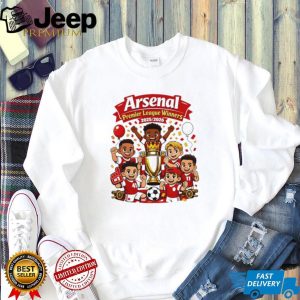 Arsenal Kids Cartoon Premier League Winners 2026 T Shirt