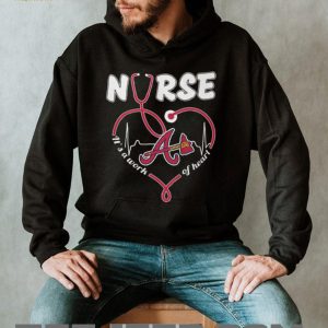 Atlanta Baseball Nurse T Shirt Nursing Heartbeat Professional Fan T Shirt
