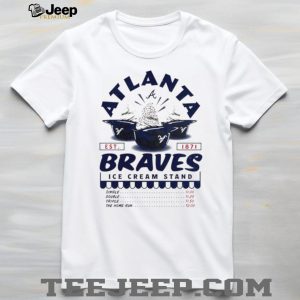 Atlanta Braves Ice Cream Stand Vintage Graphic Baseball T Shirt