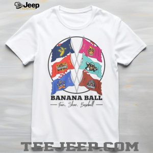 Banana Ball Team Flags Fun Show Baseball Mascot Cross Flags T Shirt