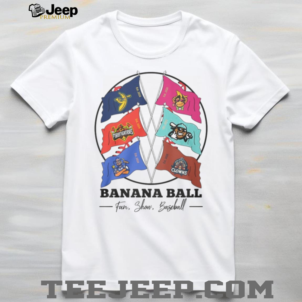 Banana Ball Team Flags Fun Show Baseball Mascot Cross Flags T Shirt Banana Ball Team Flags Fun Show Baseball Mascot Cross Flags T Shirt