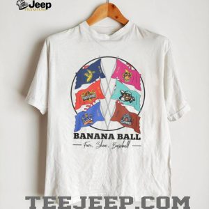 Banana Ball Team Flags Fun Show Baseball Mascot Cross Flags T Shirt