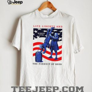 Benjamin Franklin Beer Keg Party Life Liberty Pursuit Of Happiness T Shirt