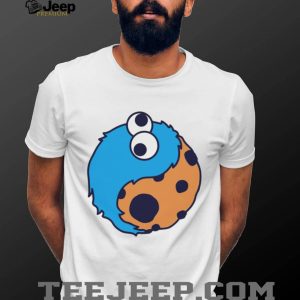 Blue Monster Cookie Yin Yang Balance Symbol Graphic T Shirt