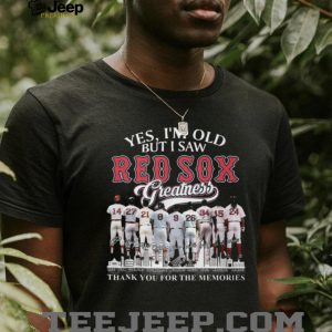 Boston Red Sox Greatness Legends Lineup Thank You For Memories T Shirt