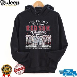 Boston Red Sox Greatness Legends Lineup Thank You For Memories T Shirt