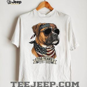 Boxer Dog 250 Years American Flag Sunglasses T Shirt