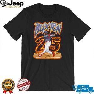 Buxton 25 Baseball Player Flame Sports Fan T Shirt
