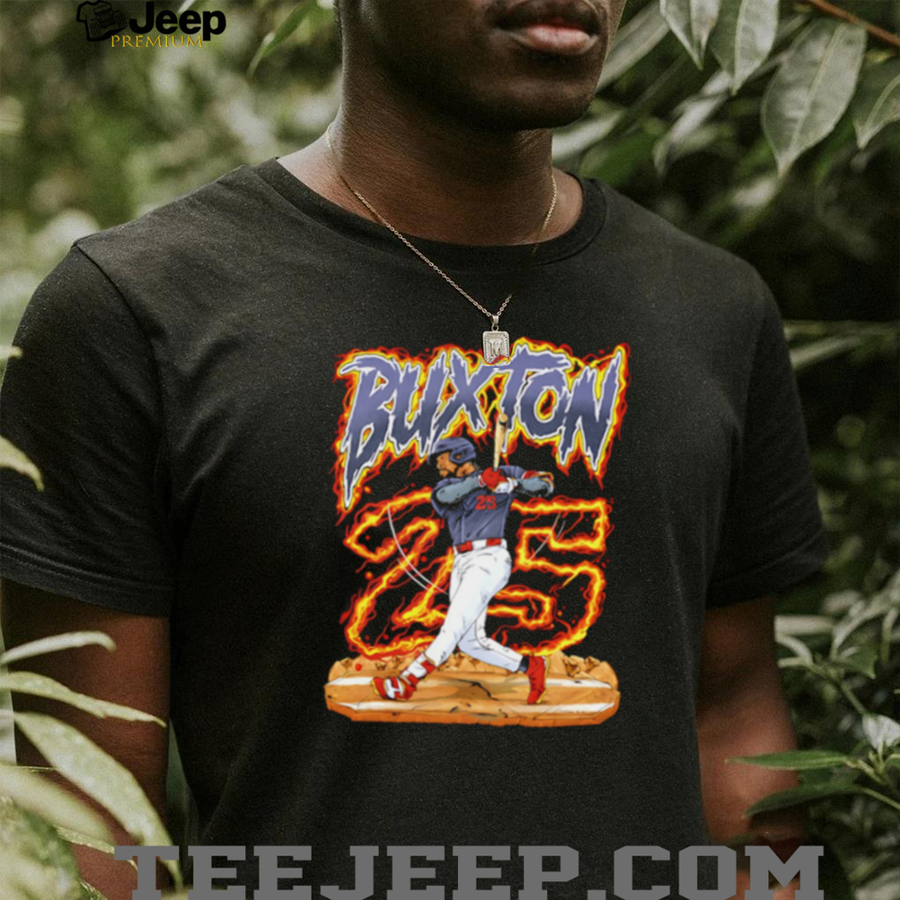 Buxton 25 Baseball Player Flame Sports Fan T Shirt Buxton 25 Baseball Player Flame Sports Fan T Shirt
