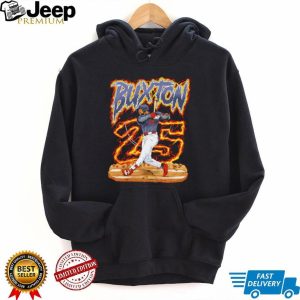 Buxton 25 Baseball Player Flame Sports Fan T Shirt