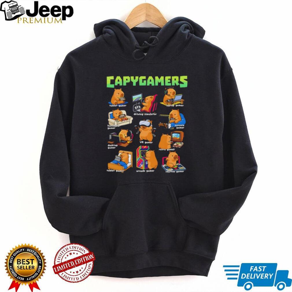 Capygamers Funny Capybara Video Game Types Gaming Lovers T Shirt Capygamers Funny Capybara Video Game Types Gaming Lovers T Shirt