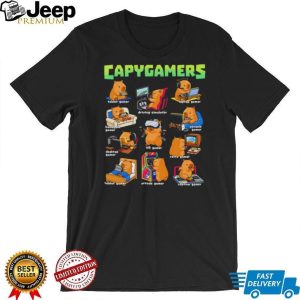 Capygamers Funny Capybara Video Game Types Gaming Lovers T Shirt