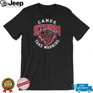 Carolina Hurricanes NHL Hockey Boar Mascot Storm Take Warning Red Cyclone T Shirt