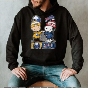 Charlie Brown And Snoopy Fist Bump Buffalo Sabres And Bills City T Shirt