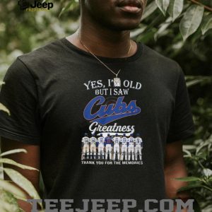 Chicago Cubs Greatness Players Signatures Numbers Blue White Thank You For Memories T Shirt