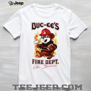 Cleveland Browns Buc ees Mascot Fire Department Football T Shirt